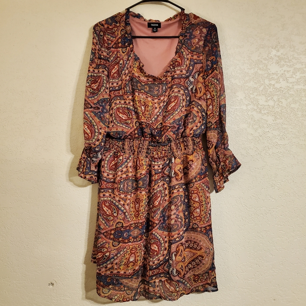 Tacera Paisley Print Dress